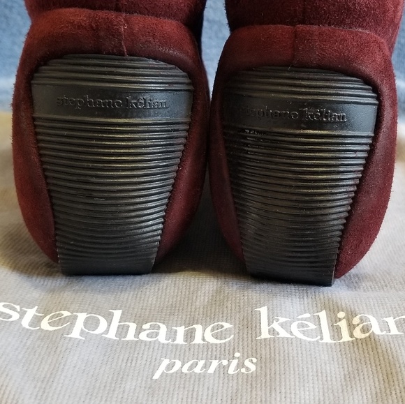 STEPHANE Kelian Berry Suede platform Ankle Boots - Picture 7 of 8